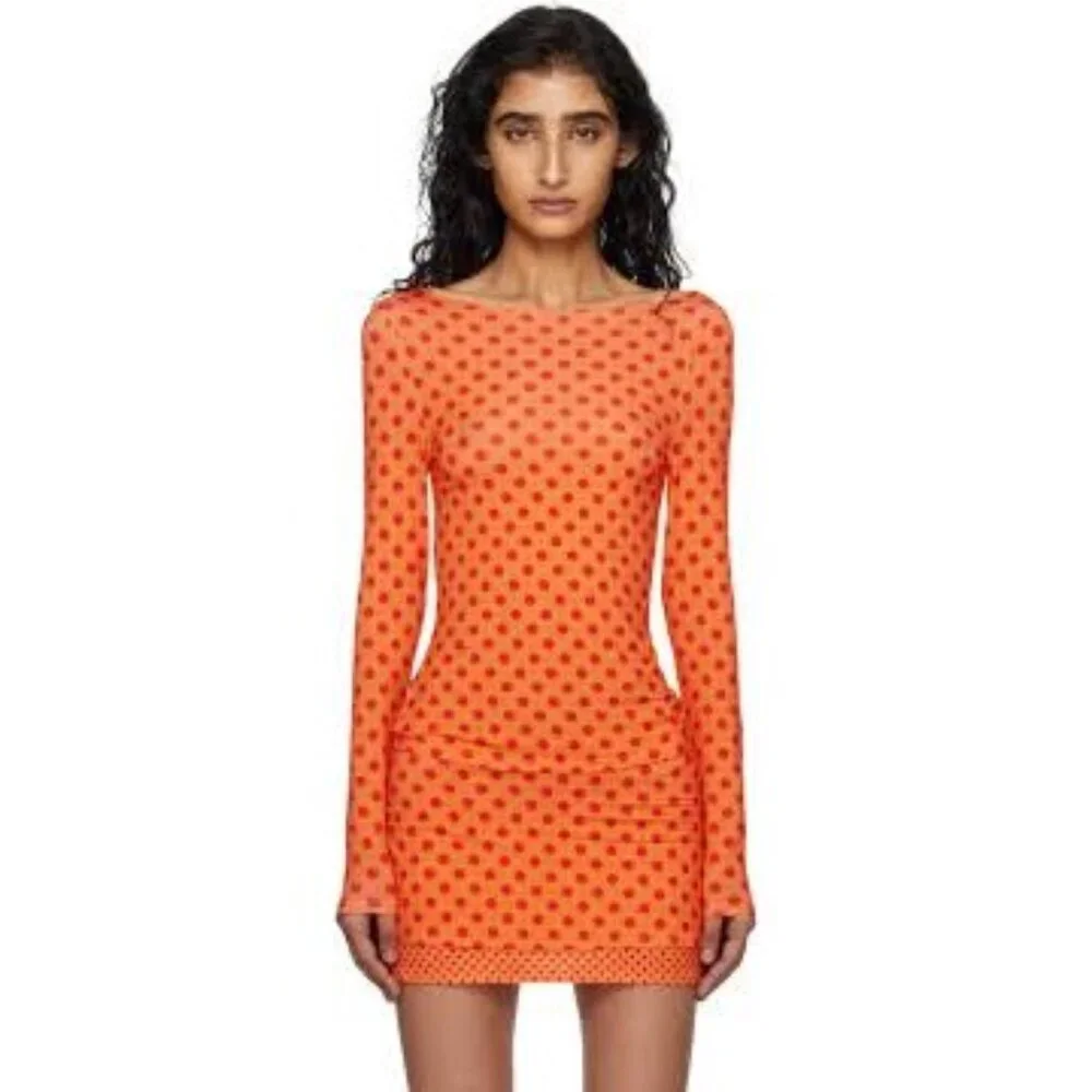 Miaou Amelia Top in Red Polka Dot Small New Womens Long Sleeve Tee - Picture 11 of 16